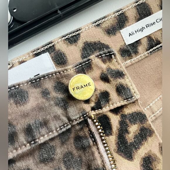 MOTHER Brown Leopard High Rise Jeans - Picture 2 of 5